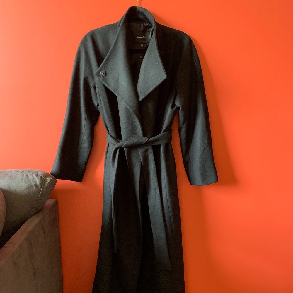 COPY - NWT Elegant Long Black Wool Coat, Size 6